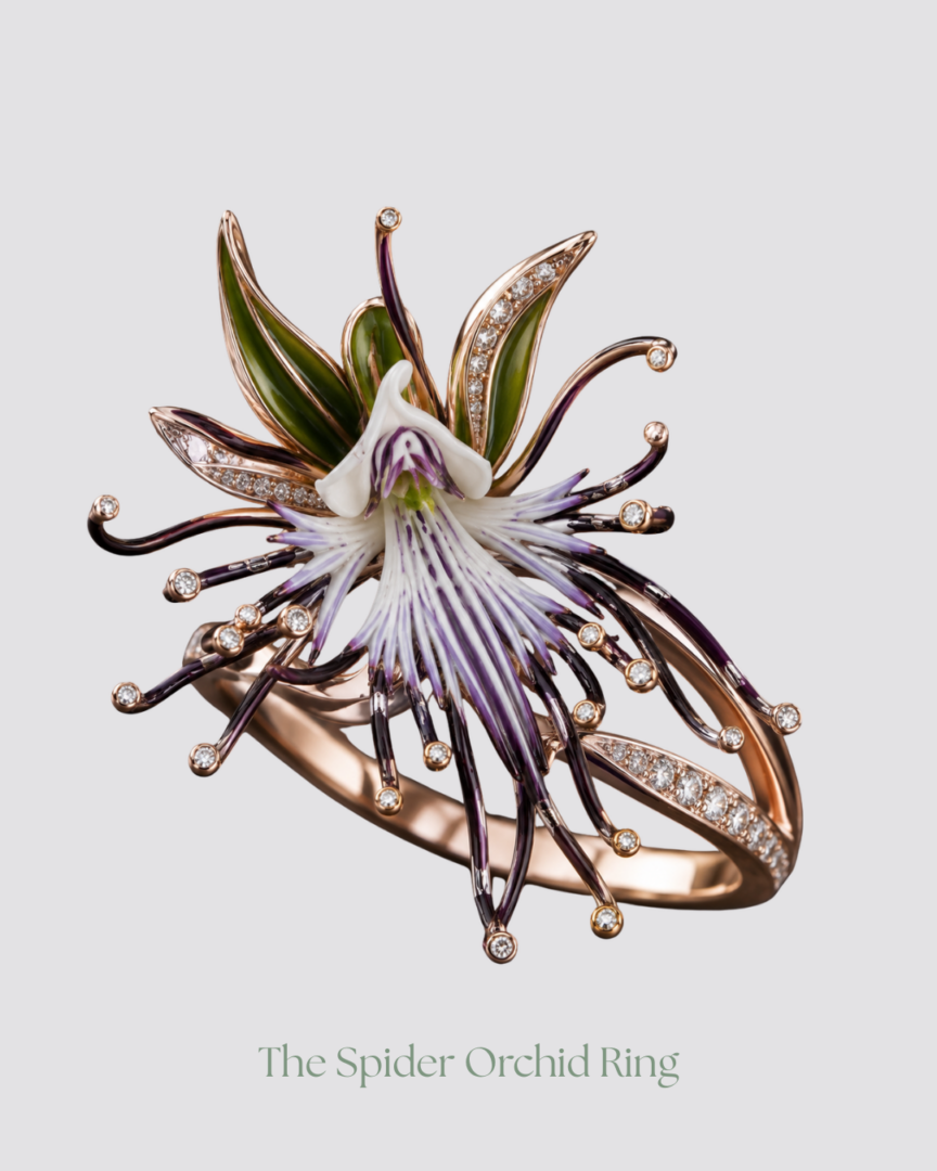 The Spider Orchid Ring by Irresistible Diamonds Group