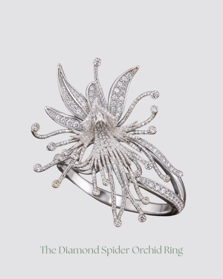 The Diamond Spider Orchid Ring by Irresistible Diamonds Group