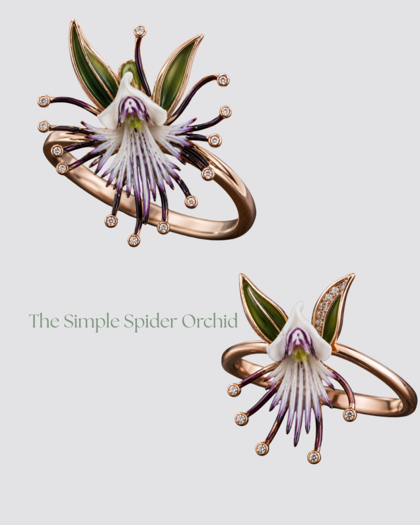 The Simple Spider Orchid Ring by Irresistible Diamonds Group