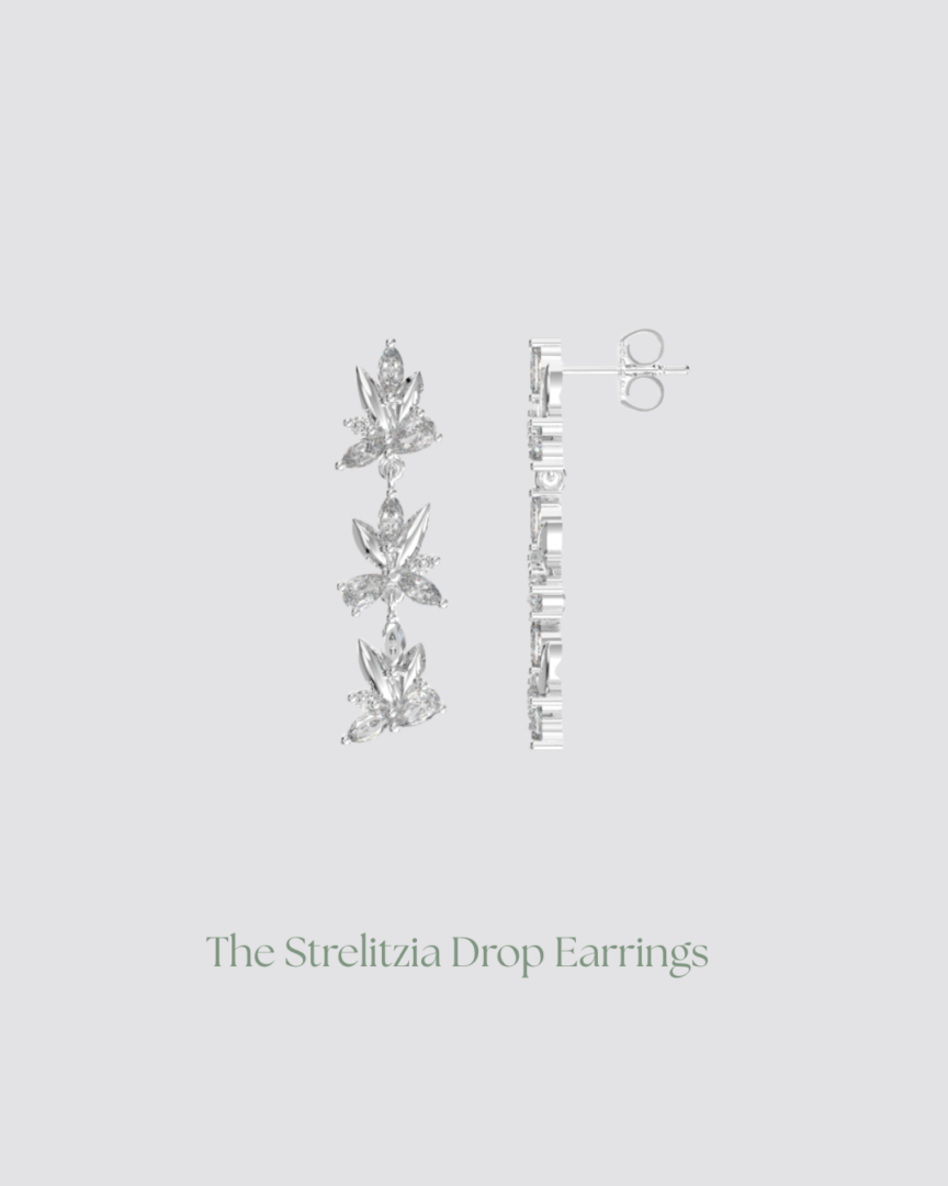 The Strelitzia Drop Earrings by Irresistible Diamonds Group